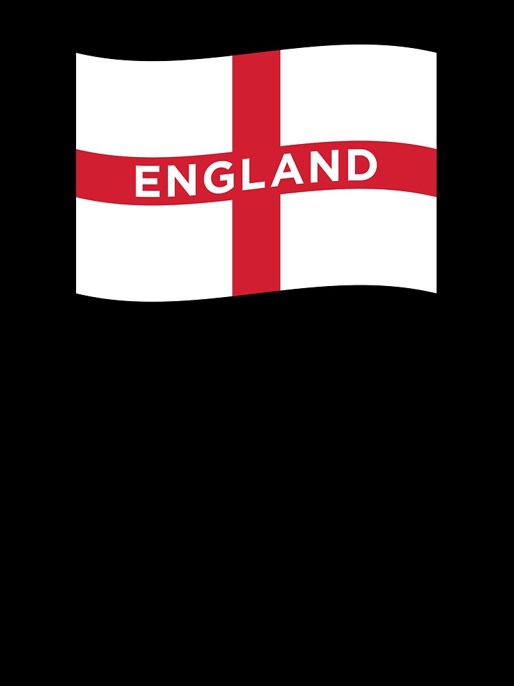 England Wave Flag With Text (On Black) by STUDIO-72