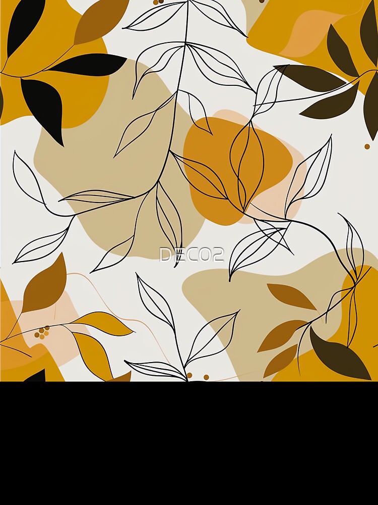 Boho Butterscotch And Sand-Clay Hues Abstract Leaves by DEC02