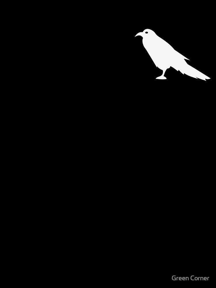 Small White Crow T-shirt by Green Corner