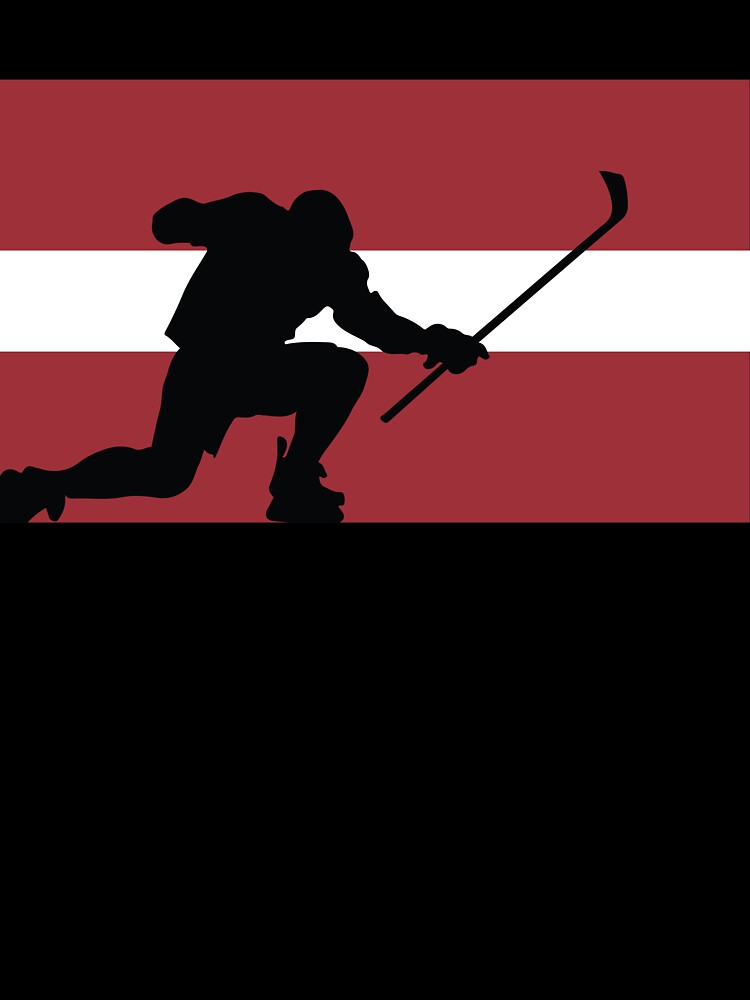 Latvia Ice Hockey Silhouette Celebration by CanvasTee