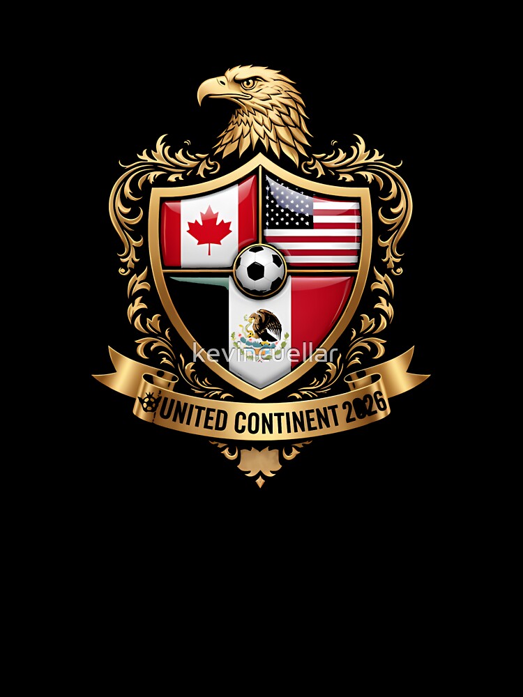 Golden Continental Eagle Soccer World Cup Crest 2026 T-Shirt_83050983 by kevincuellar