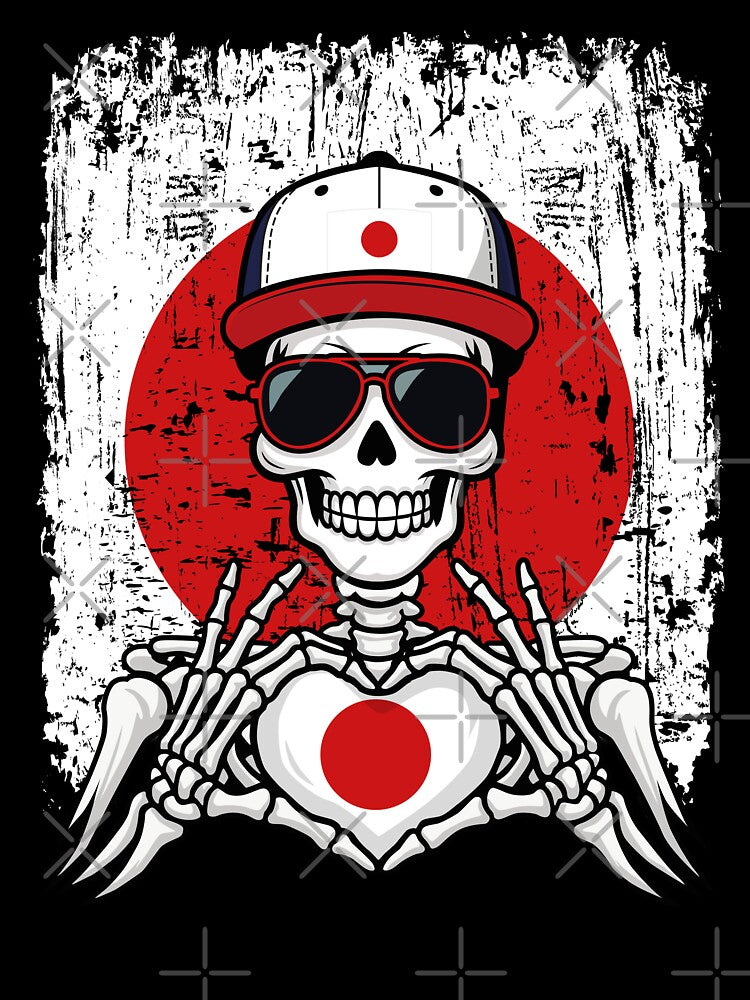 Japan Pride Skeleton Art Tee by Colorful Designs