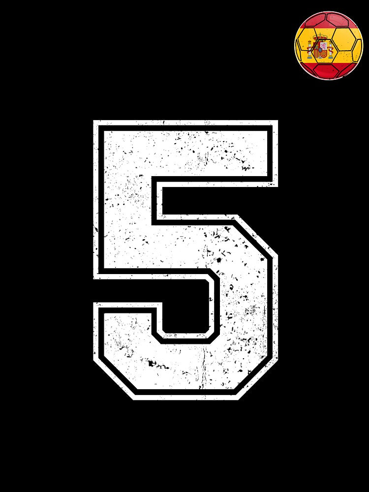 Spain Soccer Number 5 Vintage Sports Fan by KristenosNehk