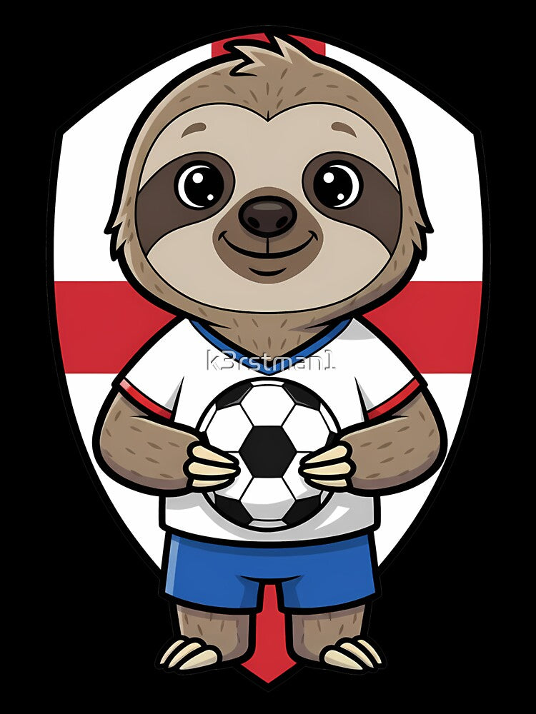 England Sloth Football Soccer Fan by k3rstman1