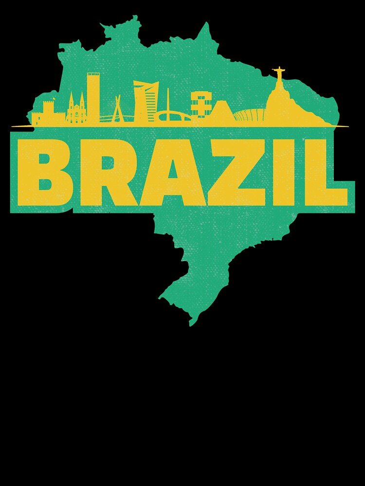 Retro Brazil Map and Skyline by UNK-Fatigues