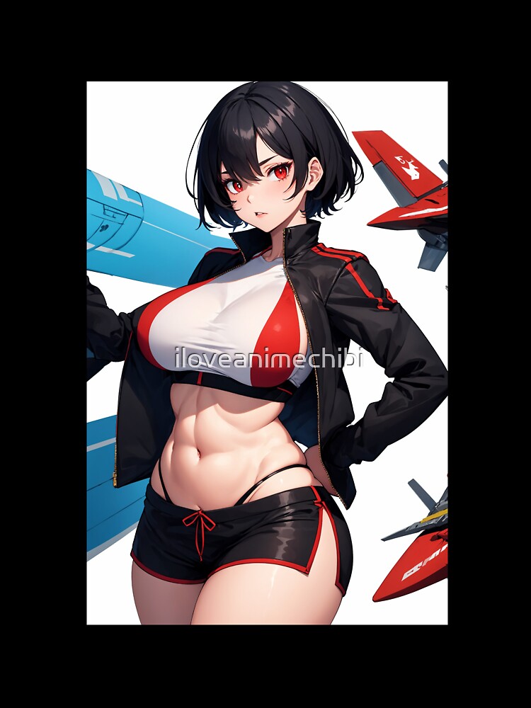 Pilot Mechanic Anime Girl Suzunen Asukari - Tactical Sportswear and Jet Fighters Poster by iloveanimechibi