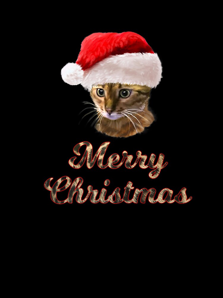 Bengal Cat Leopard Kitty Print Merry Christmas Premium by tomlopez2001us