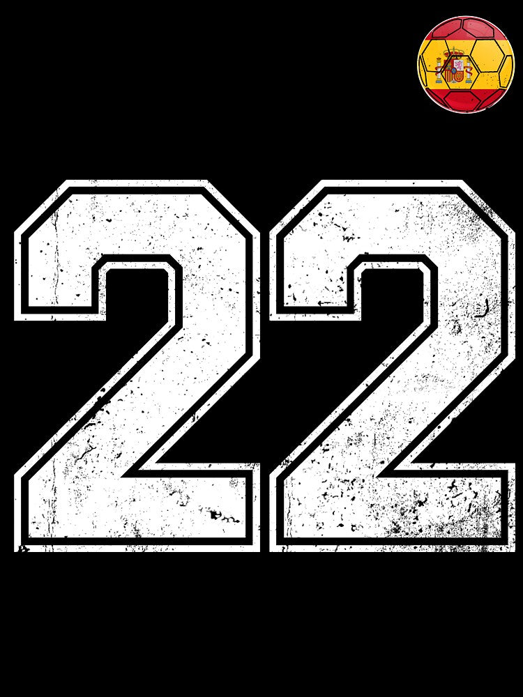 Spain Soccer Number 22 Vintage Sports Fan by KristenosNehk