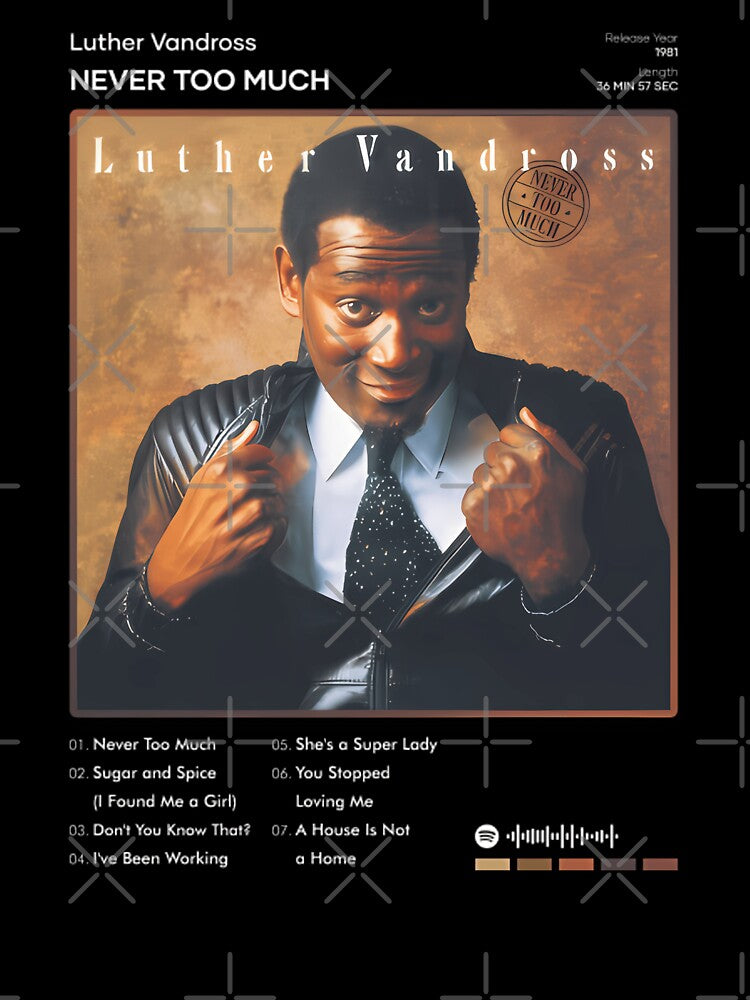 Luther Vandross Never Too Much Tracklist Album by CRYTIVOART