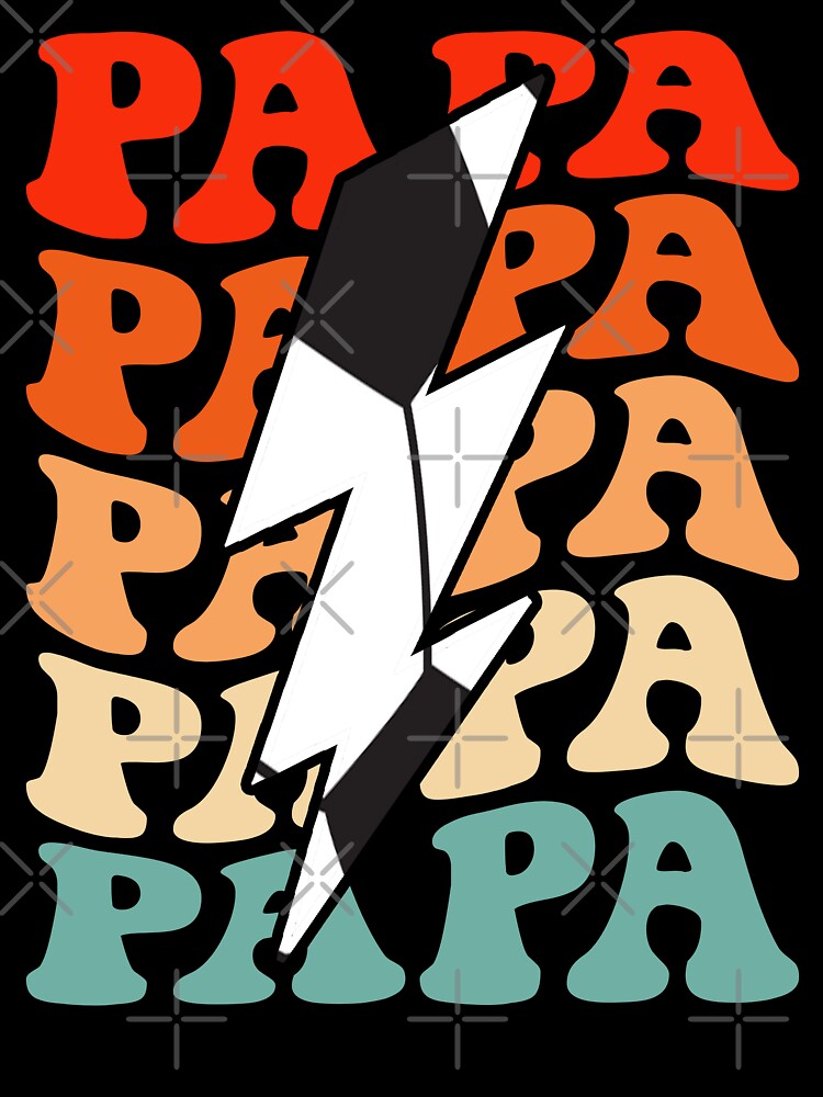Soccer Papa Dad Retro Groovy Lightning Bolt Father’s Day by Christina-grich