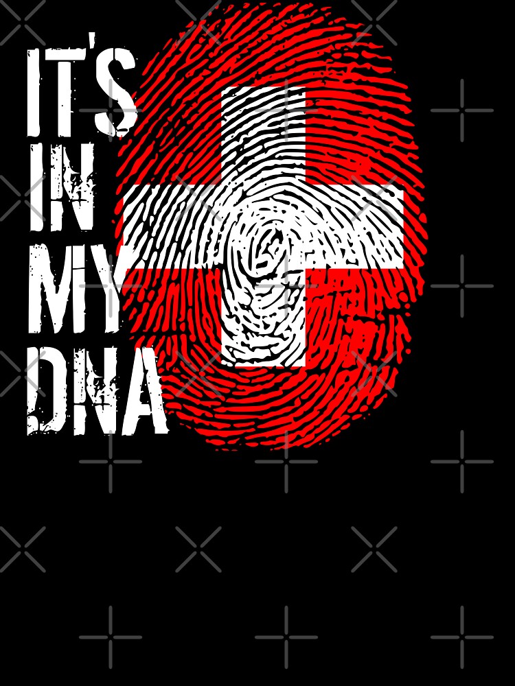 Switzerland Flag Fingerprint - It's in my DNA Swiss by PartyShirts1