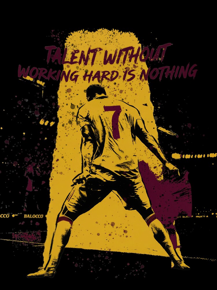 Hard Work Beats Talent - Soccer Motivation Art by MiSC Studio