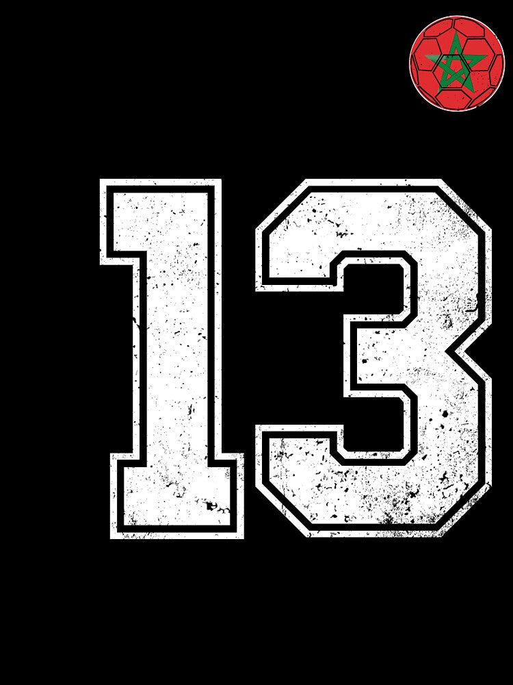 Morocco Soccer Number 13 Vintage Sports Fan by OliviaHayesArt