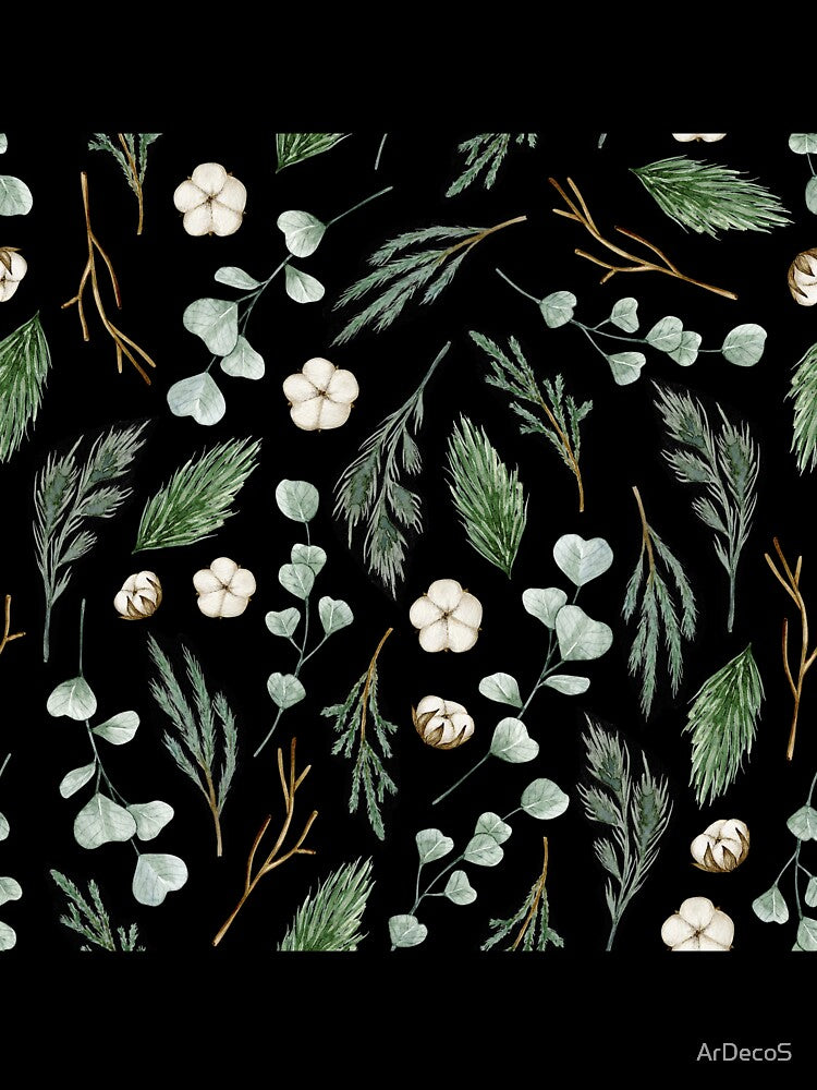 Green Christmas Leaves and Pine Branches by ArDecoS