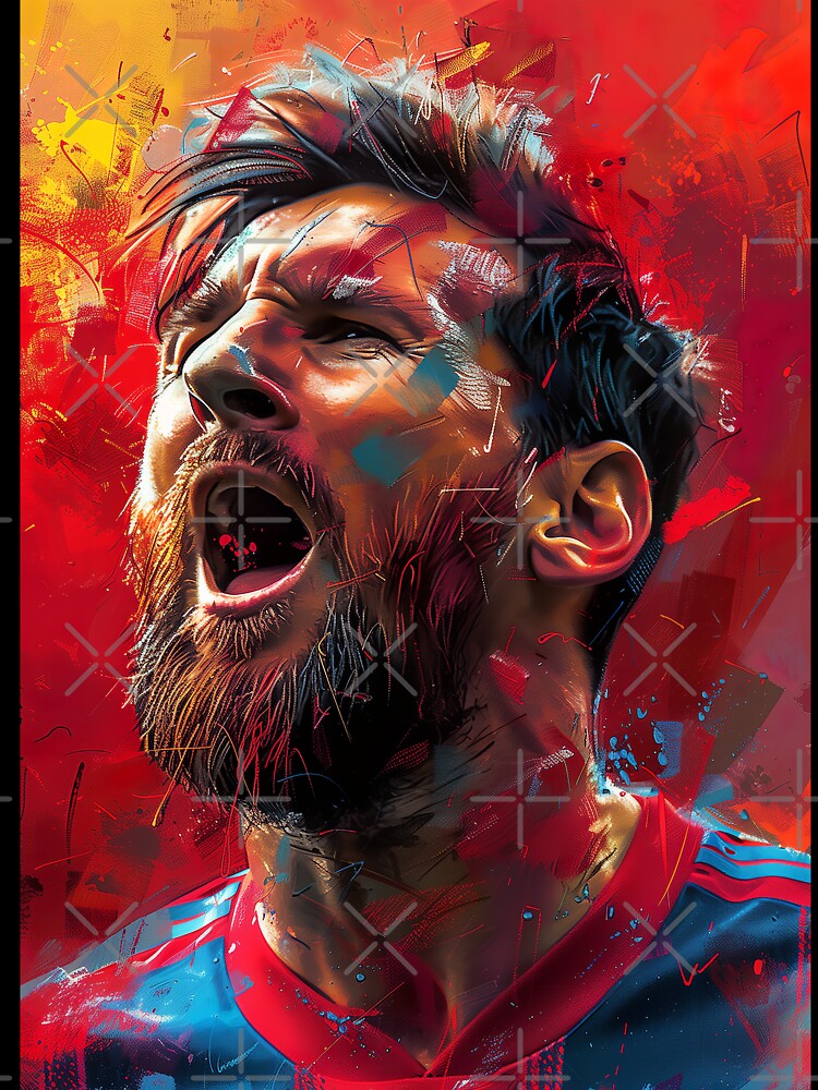 Messi Colorpainting Art by Tokyo Retro