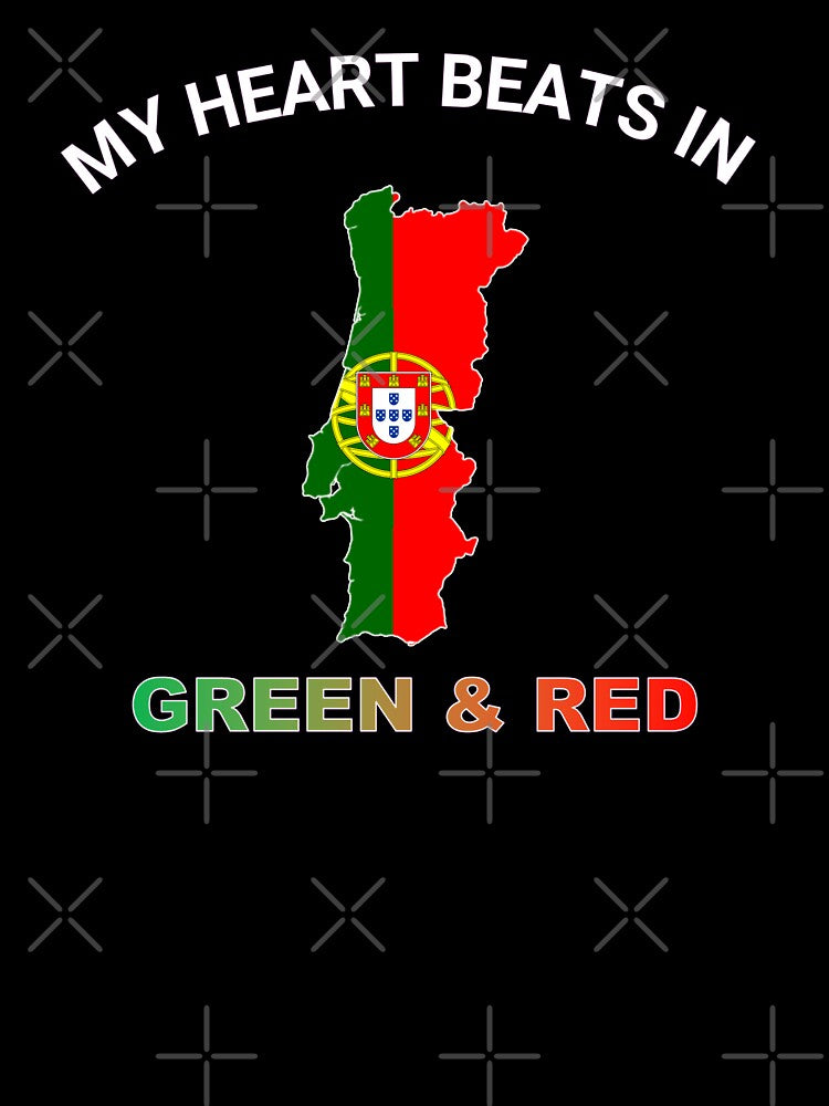 Portugal Barcelos Rooster - My Heart Beats in Red Green by FancifulDesign