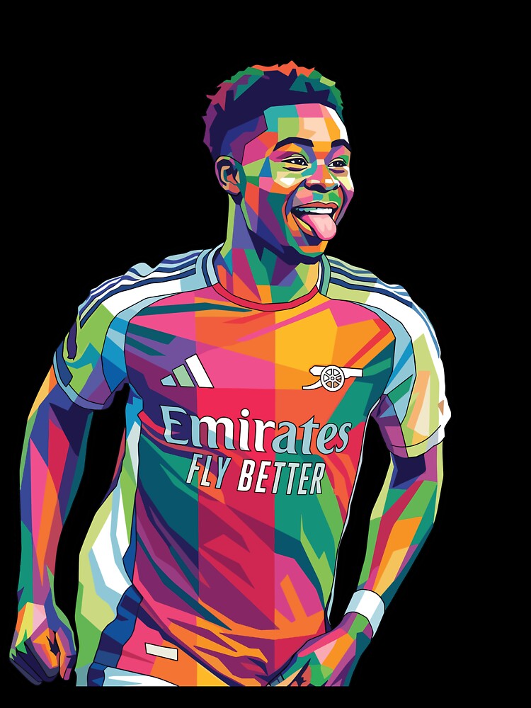 Bukayo Saka Celebration Wpap Art by princejolin