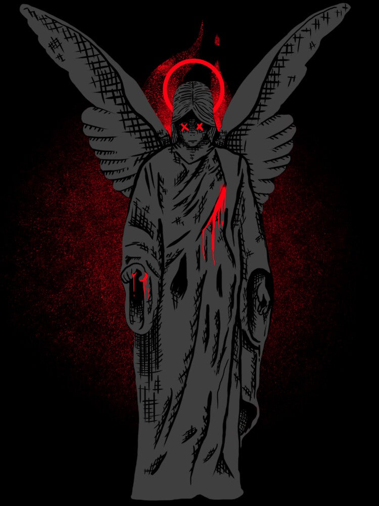 Gothic Angel Wings Tee, Unisex Heavy Cotton T-Shirt, Edgy Graphic Tee, Alternative Fashion, Unique Gift - Streetwear men - Streetwear women by UsandCoDesigns