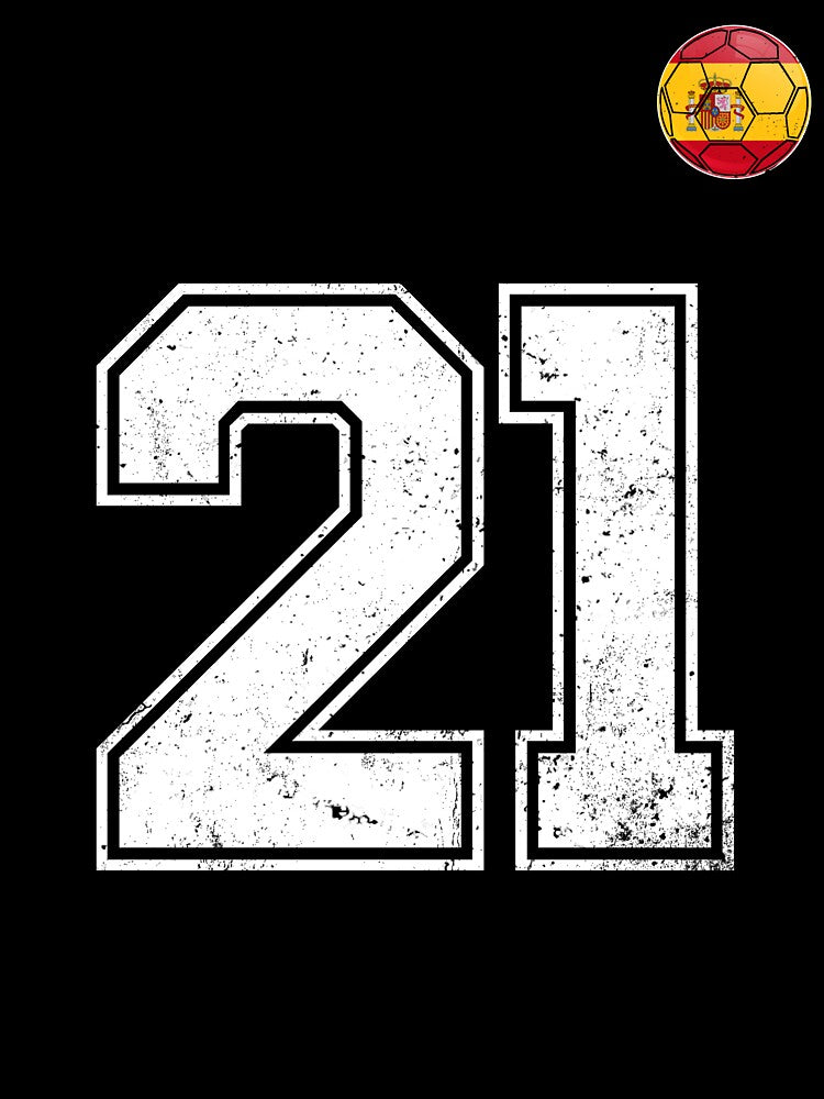 Spain Soccer Number 21 Vintage Sports Fan by KristenosNehk