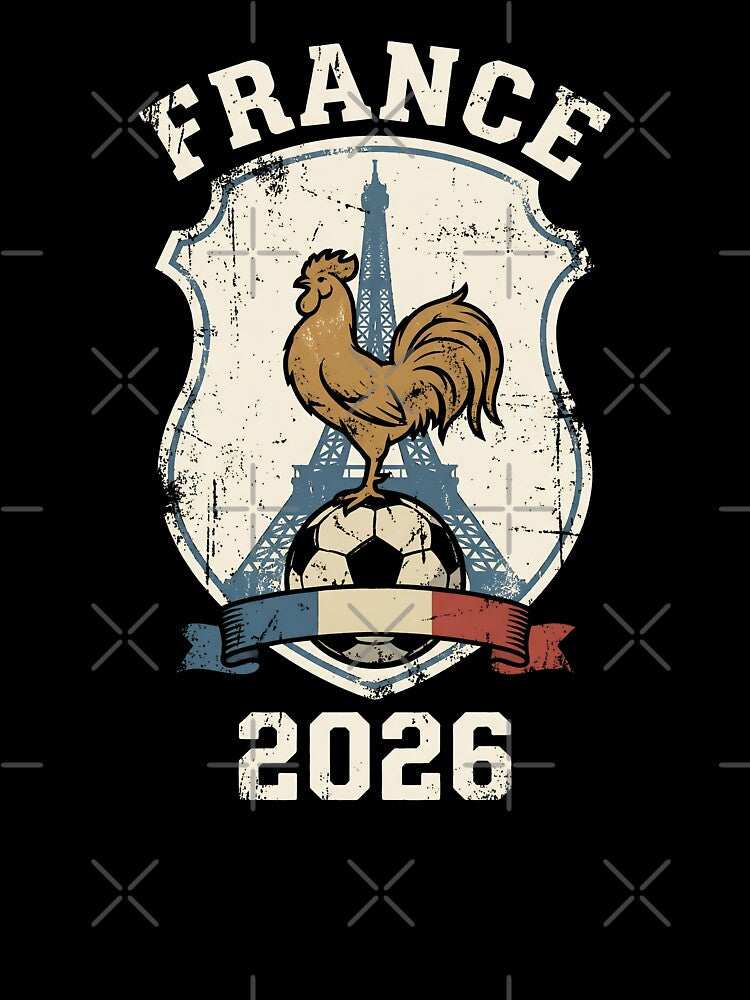 France 2026 Vintage Football Crest with Rooster | Retro French Soccer by Imaginationbeyond