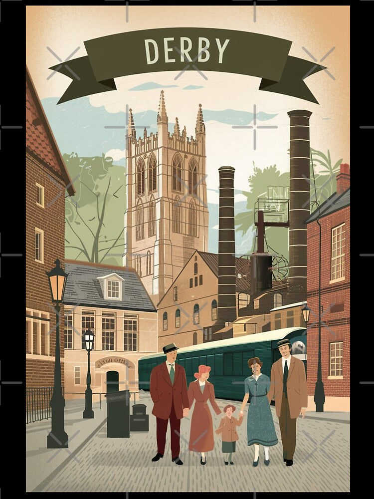 Derby Vintage Travel Poster by TravelerRat