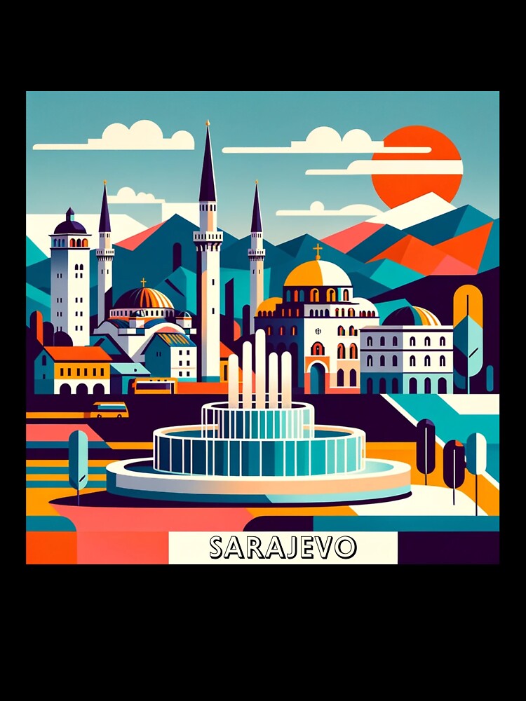 Sarajevo Modern Vintage Postcard by Printsincolor