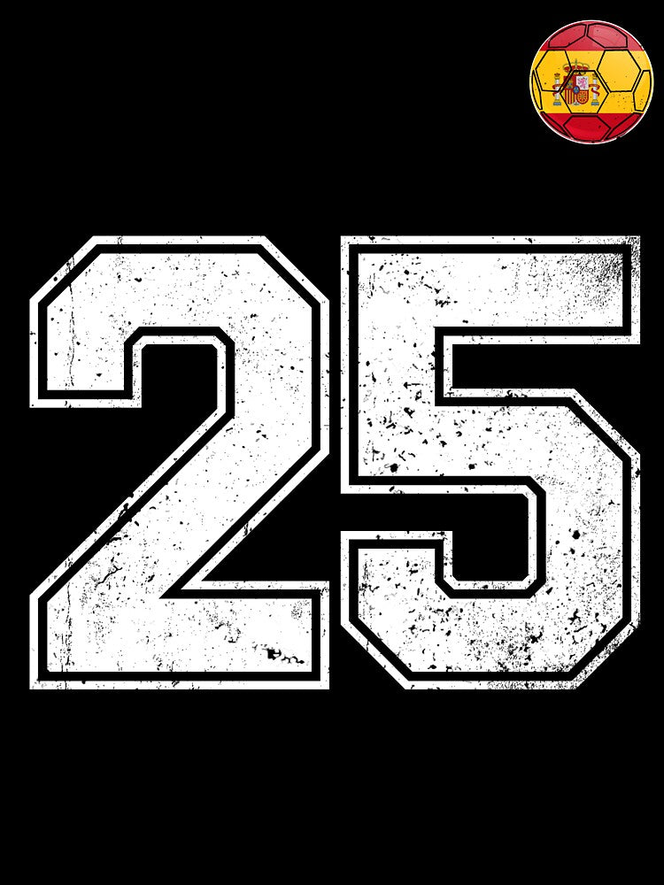 Spain Soccer Number 25 Vintage Sports Fan by KristenosNehk