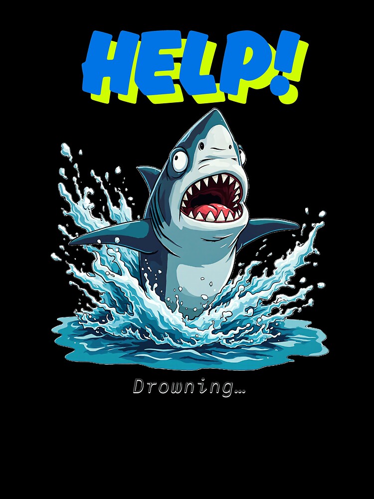 drowning shark by Inklivion
