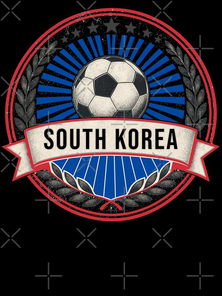 South Korea Vintage Soccer Crest — Retro Korean Football Badge Fan Emblem by icemanphotos