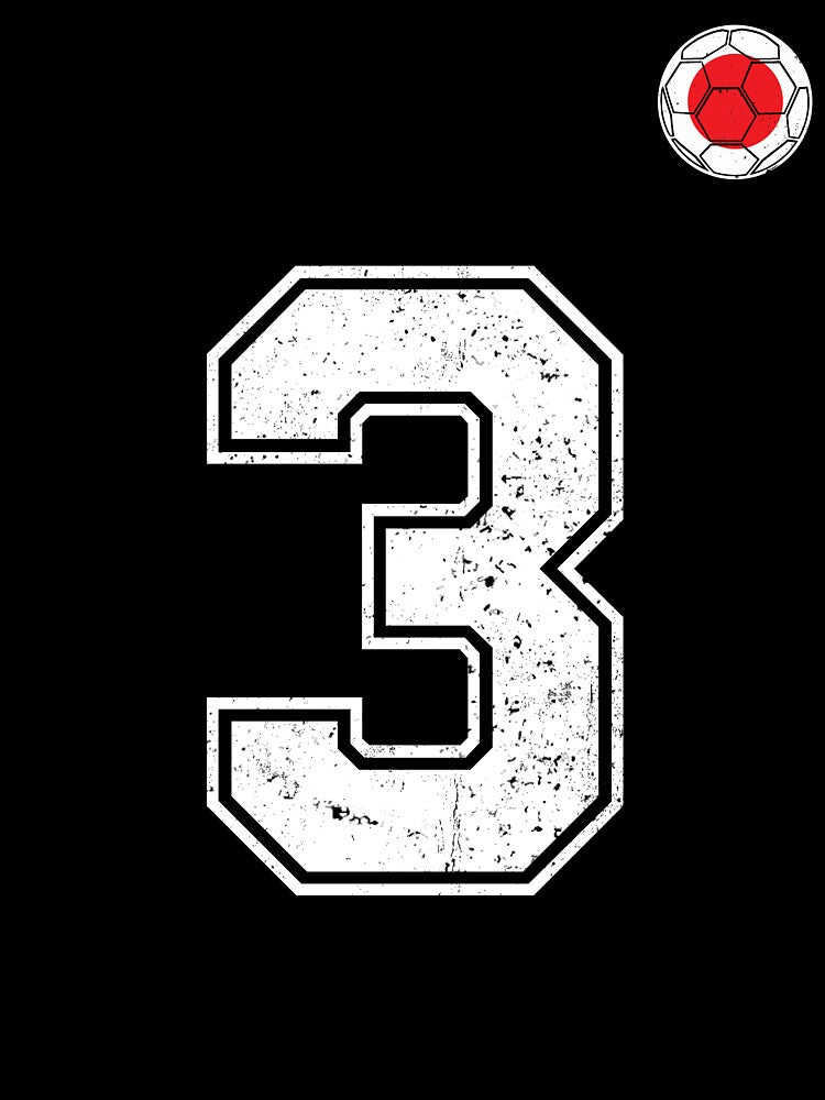 Japan Soccer Number 3 Vintage Sports Fan by LiviuGligoros