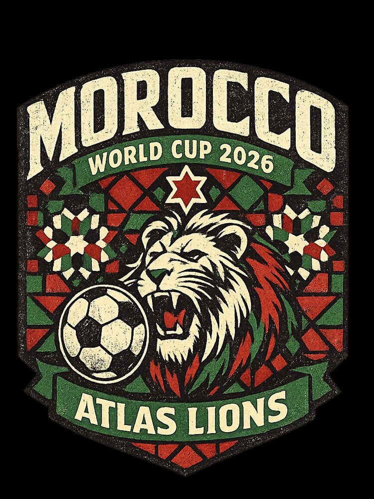 Morocco Atlas Lions World Cup 2026 Retro Vintage Football Fan T-Shirt by ArthUpscale