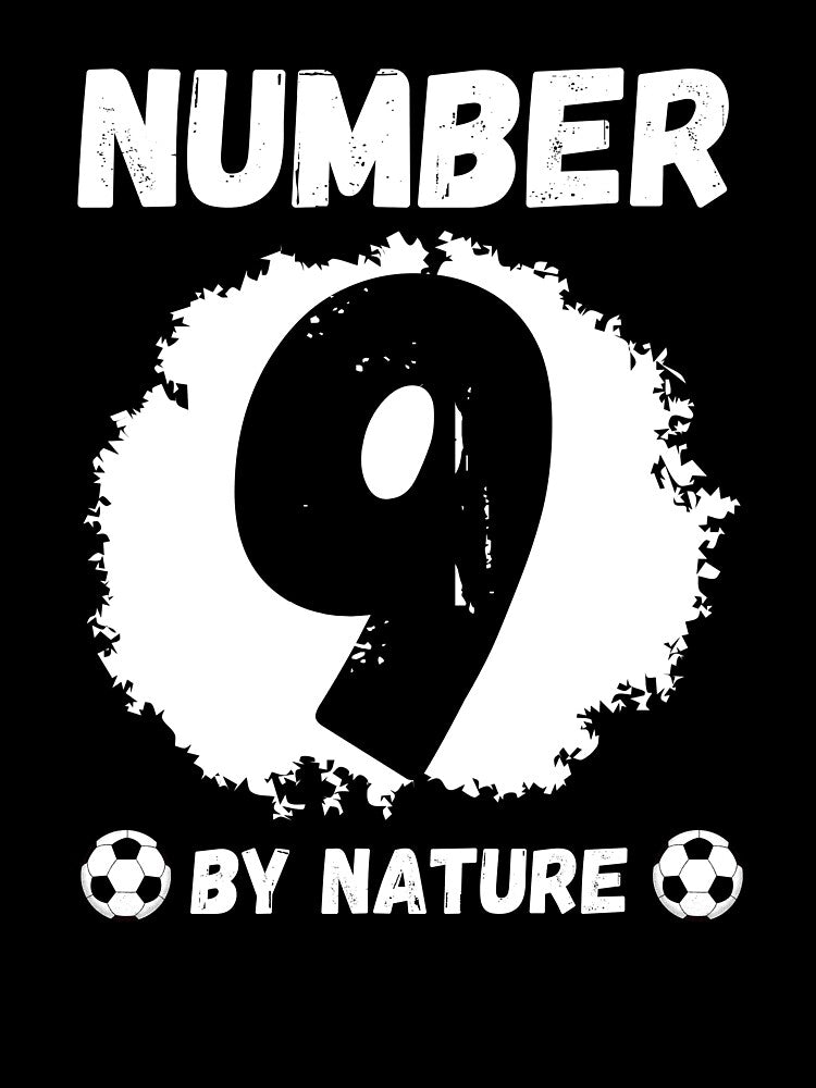 Numer 9 for Soccer, Football Natural Striker by KrisRubinArt