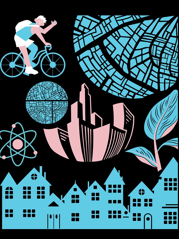 Black Artisctic pattern  of Momuments & buildings | Urban planner gift by chi vana