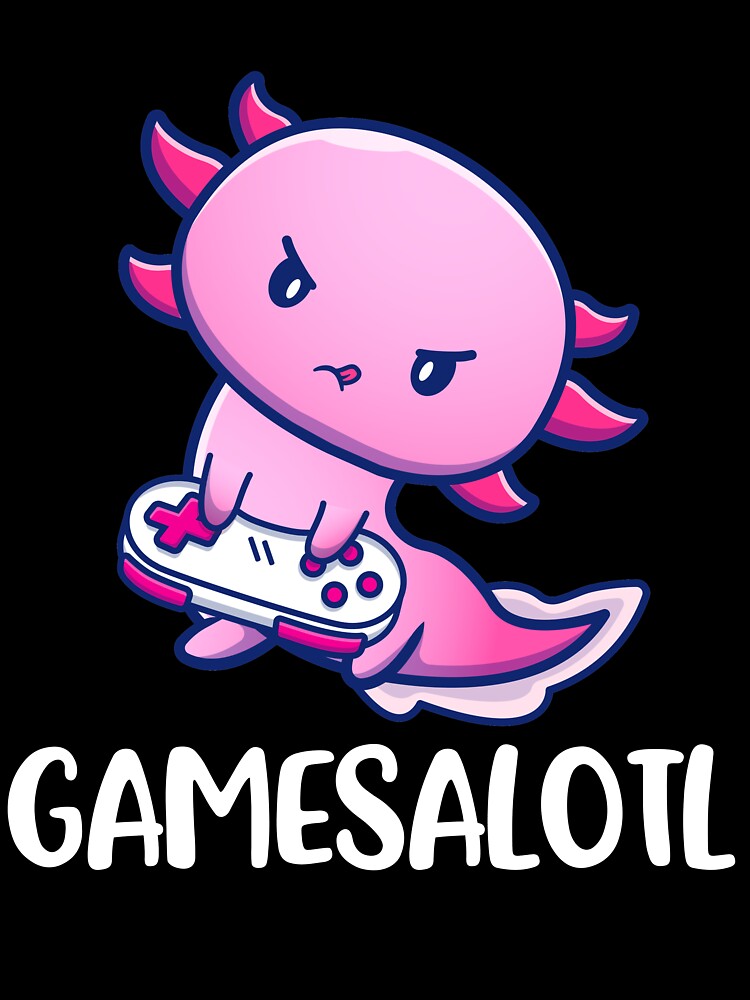 Gamesalotl Funny Axolotl Playing Video Games by seasonings
