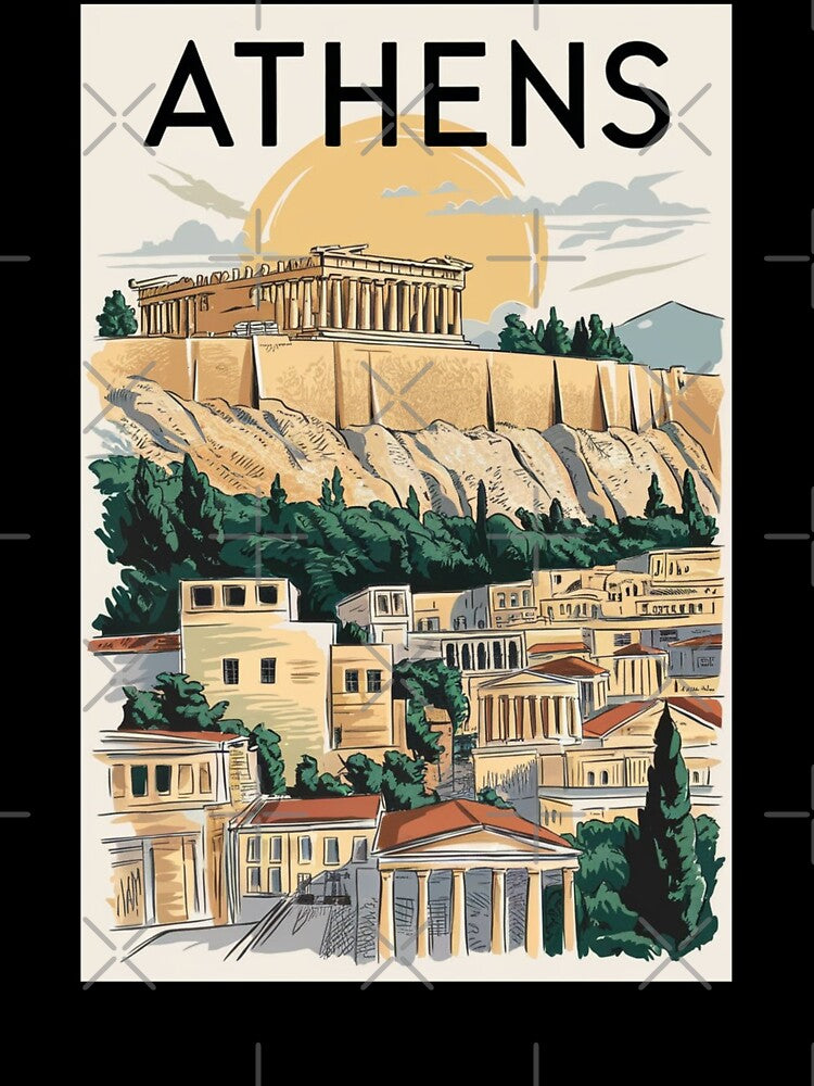 Athens Vintage Travel Poster by TravelerRat