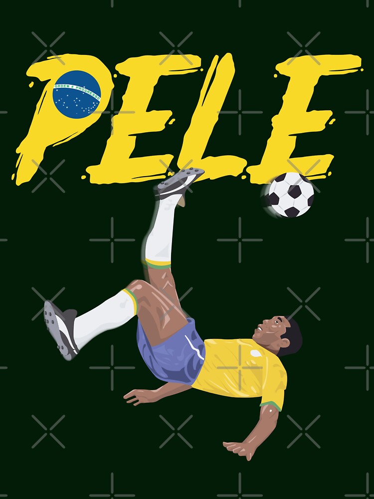Bicycle Kick - Pele - SOCCER FOOTBALL - BRAZIL GLOBE FLAG YELLOW TEXT version 2 by AMGraphicStudio