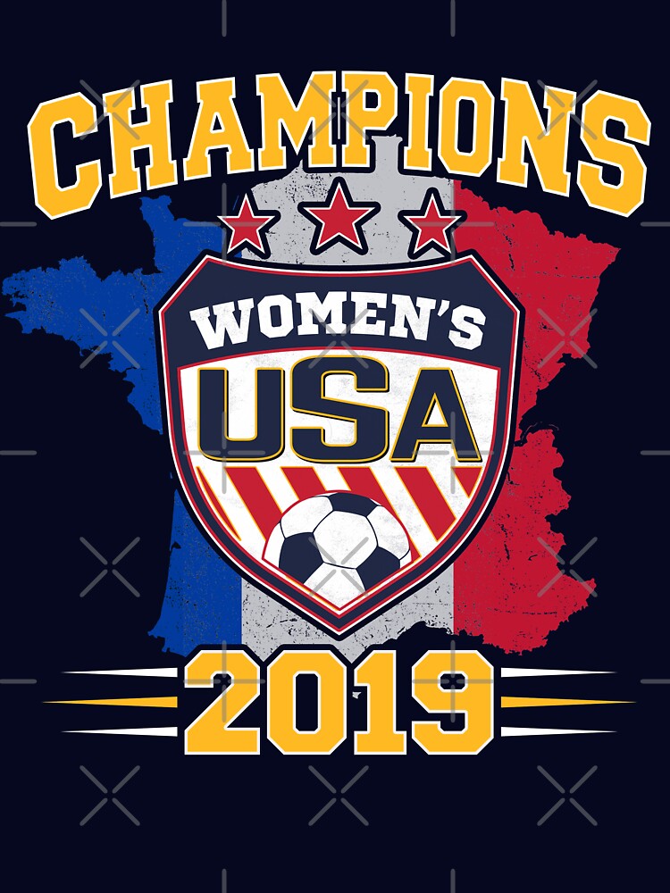 USA World Champions 2019 Women's Soccer Design - France Map on the back by fermo