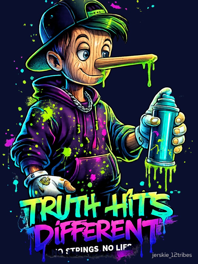 Truth Hits Different – Neon Graffiti Street Art Urban Graphic by jerskie_12tribes