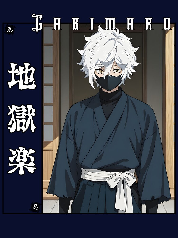 Masked Anime Ninja Portrait – Dark Shinobi Manga Aesthetic by lamiarte