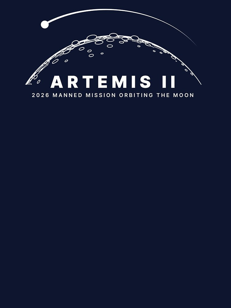 Artemis II 2026 Manned Mission Orbiting the Moon Minimalist Art by KiwiRider