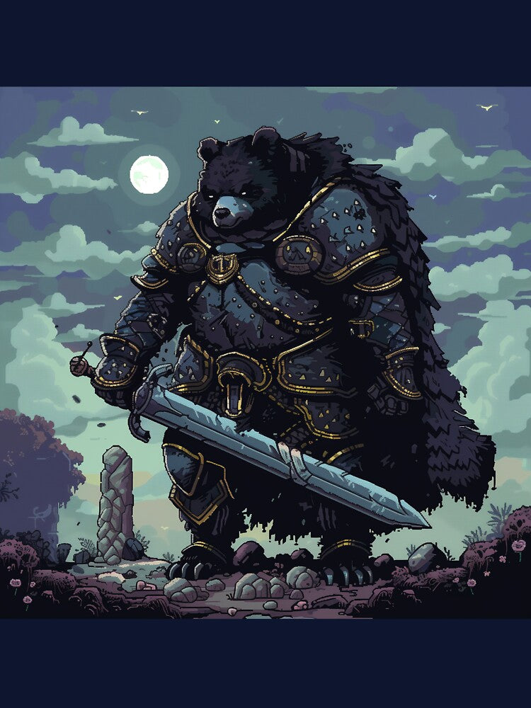 Black Bear Pixel Knight by Kaos-Bit