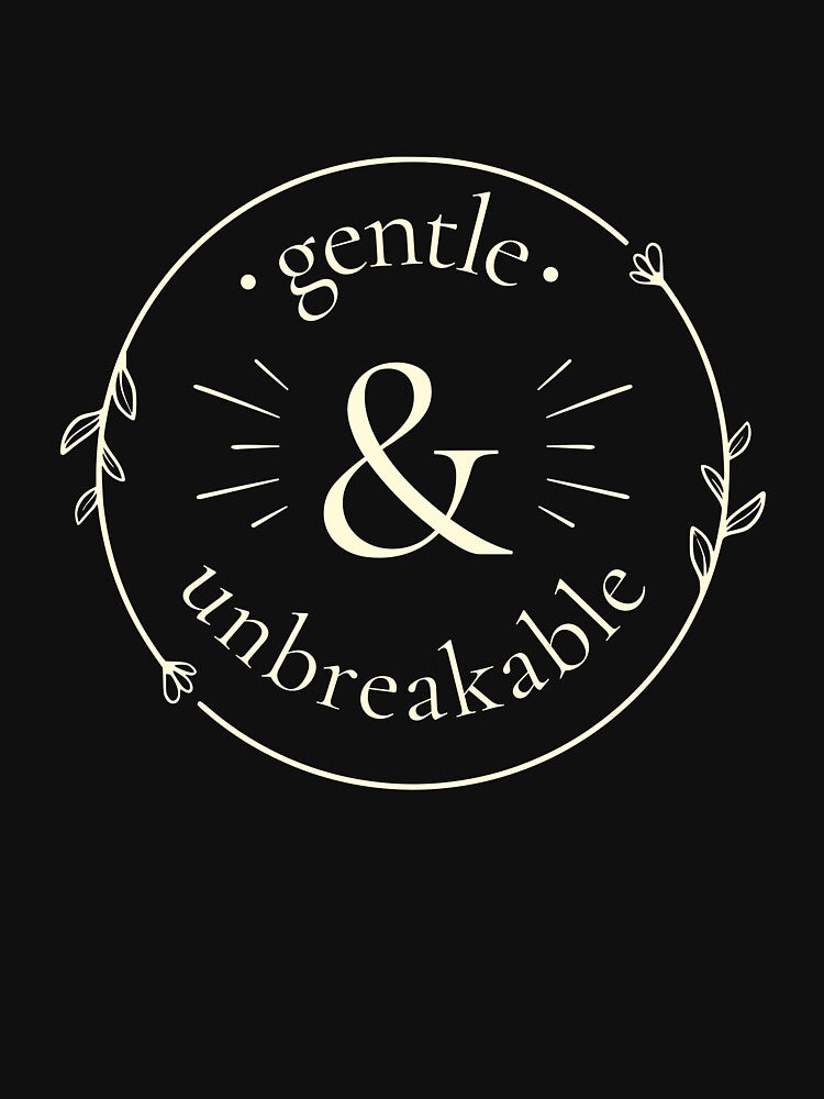 Gentle & Unbreakable - Bone on Black by Soft Power Club
