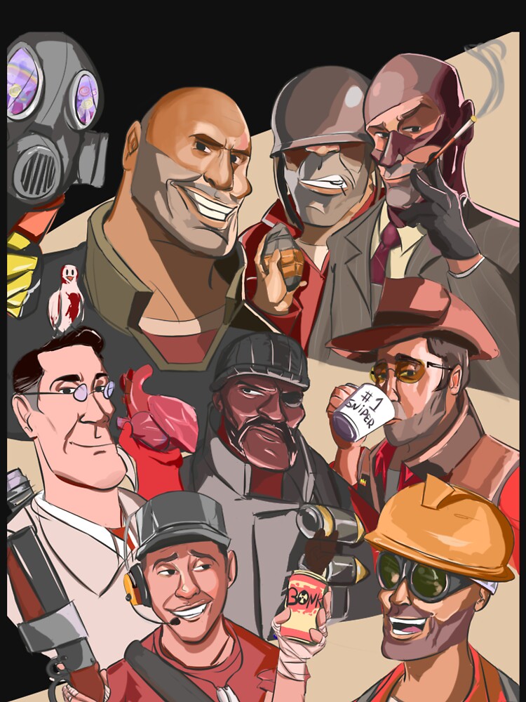 The Team fortress 2 Gang by Squaringa