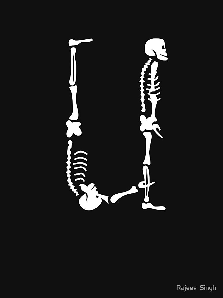 Skulls doing yoga initial monogram U by Rajeev  Singh