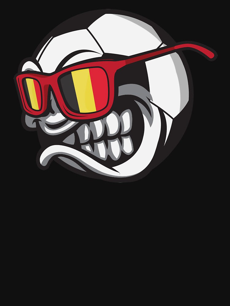 Belgium Angry Soccer Ball with Sunglasses Fan-Shirt by festivalshirt