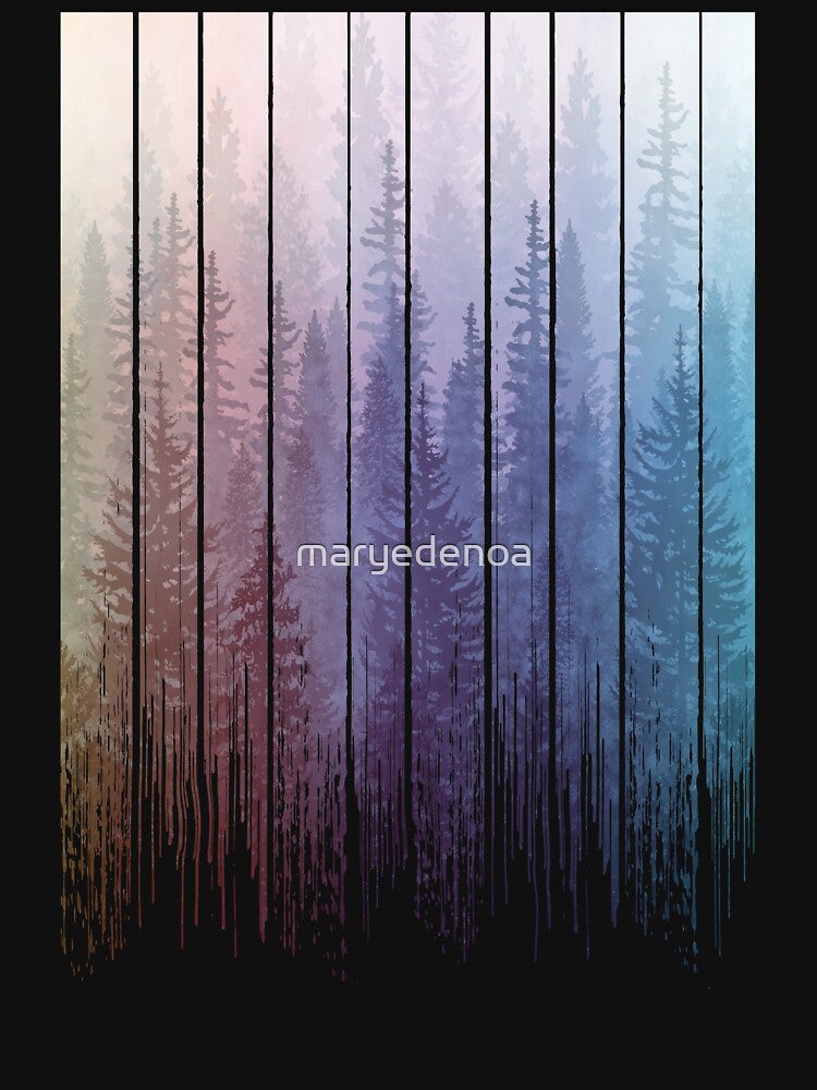 Grunge Dripping Rainbow Misty Forest by maryedenoa