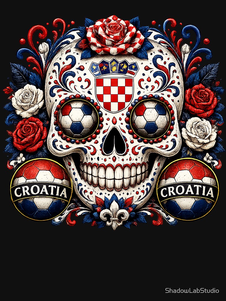 Croatia Soccer Skull by ShadowLabStudio