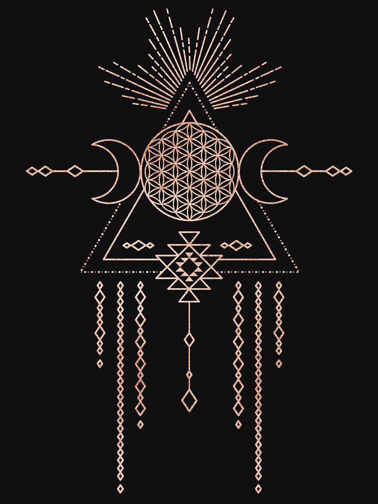 FLOWER OF LIFE - Rose Gold Pink Magical Tribal Galaxy Stars Symbol by naturemagick