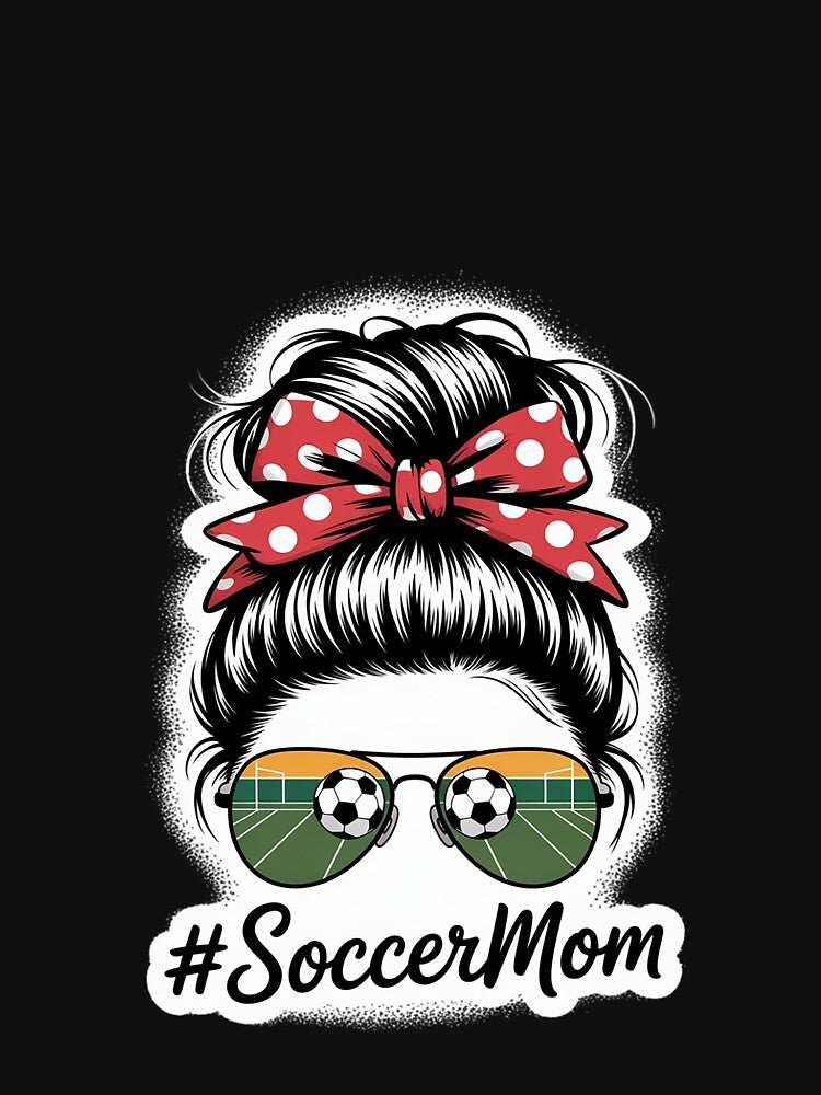 Women Mom Life Soccer Mom Mothers Day Messy Bun Women by RustsyMin