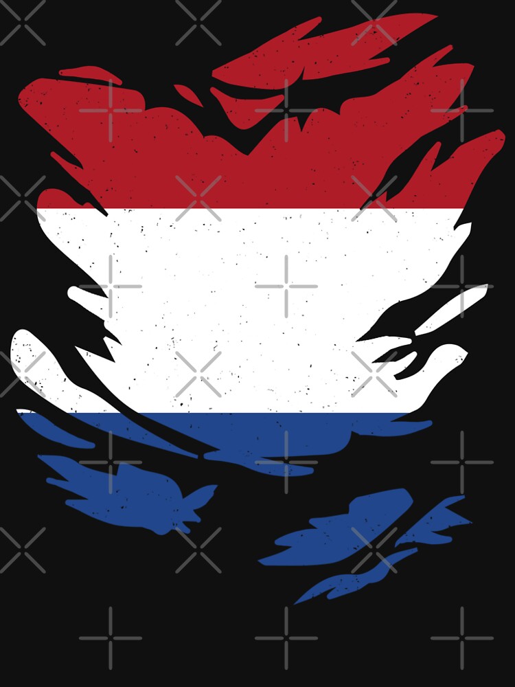 RIPPED SHIRT FLAG INSIDE - NETHERLANDS - Fans and Teams for Men and Women T-shirt-Recovered by wallsandpatts